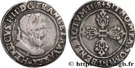 HENRY IV
Type : Demi-franc, type de Rennes (effigie locale) 
Date : 1598 
Mint name / Town : Rennes 
Quantity minted : 7452 
Metal : silver 
Millesima...