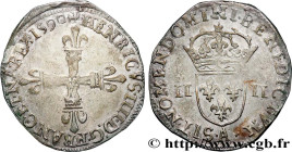 HENRY IV
Type : Quart d'écu, croix batonnée et fleurdelisée de face 
Date : 1590 
Mint name / Town : Compiègne 
Quantity minted : 5391 
Metal : silver...
