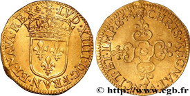 LOUIS XIV "THE SUN KING"
Type : Écu d'or au soleil, à la croix anillée fleurdelisée 
Date : 1644 
Mint name / Town : Saint-Lô 
Quantity minted : 1515 ...