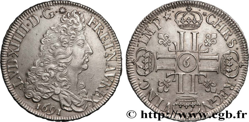 LOUIS XIV "THE SUN KING"
Type : Écu aux huit L, 1er type 
Date : 1691 
Mint name...