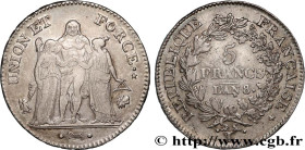 CONSULATE
Type : 5 francs Union et Force, Union serré, avec glands intérieurs et gland extérieur 
Date : An 8/5 (1799-1800) 
Mint name / Town : Bayonn...