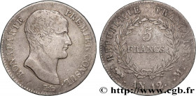 CONSULATE
Type : 5 francs Bonaparte Premier Consul 
Date : An 12/XI (1803-1804) 
Mint name / Town : Toulouse 
Quantity minted : --- 
Metal : silver 
M...