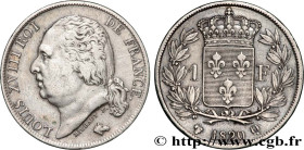 LOUIS XVIII
Type : 1 franc Louis XVIII 
Date : 1820 
Mint name / Town : Perpignan 
Quantity minted : 21809 
Metal : silver 
Millesimal fineness : 900 ...