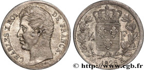 CHARLES X
Type : 1/2 franc Charles X 
Date : 1826 
Mint name / Town : La Rochelle 
Quantity minted : 23485 
Metal : silver 
Millesimal fineness : 900 ...