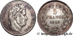 LOUIS-PHILIPPE I
Type : 5 francs IIe type Domard 
Date : 1835 
Mint name / Town : Limoges 
Quantity minted : 597194 
Metal : silver 
Millesimal finene...