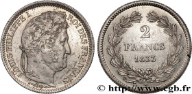 LOUIS-PHILIPPE I
Type : 2 francs Louis-Philippe 
Date : 1833 
Mint name / Town : Lille 
Quantity minted : 167435 
Metal : silver 
Millesimal fineness ...
