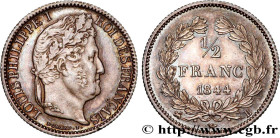 LOUIS-PHILIPPE I
Type : 1/2 franc Louis-Philippe 
Date : 1844 
Mint name / Town : Rouen 
Quantity minted : 45896 
Metal : silver 
Millesimal fineness ...