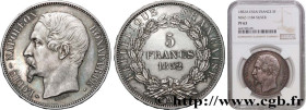 II REPUBLIC
Type : Épreuve de 5 francs Louis-Napoléon, Flan Bruni 
Date : 1852 
Mint name / Town : Paris 
Quantity minted : --- 
Metal : silver 
Mille...