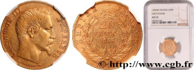 SECOND EMPIRE
Type : 20 francs or Napoléon III, tête nue 
Date : 1856 
Mint name / Town : Strasbourg 
Quantity minted : 59.115 
Metal : gold 
Diameter...