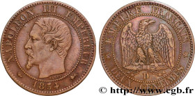 SECOND EMPIRE
Type : Deux centimes Napoléon III, tête nue 
Date : 1854 
Mint name / Town : Lyon 
Quantity minted : 2523954 
Metal : bronze 
Diameter :...