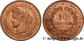 III REPUBLIC
Type : 10 centimes Cérès 
Date : 1878 
Mint name / Town : Bordeaux 
Quantity minted : 100000 
Metal : bronze 
Diameter : 30  mm
Orientati...