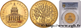 V REPUBLIC
Type : Essai en Or de 100 francs Panthéon 
Date : 1982 
Mint name / Town : Pessac 
Quantity minted : 9 
Metal : gold 
Diameter : 31  mm
Ori...