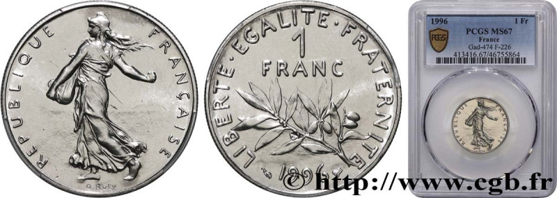 V REPUBLIC
Type : 1 franc Semeuse, nickel 
Date : 1996 
Mint name / Town : Pessa...