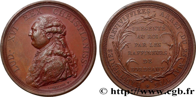 LOUIS XVI
Type : Médaille, Raffineurs de Bordeaux 
Date : 1786 
Metal : copper 
...