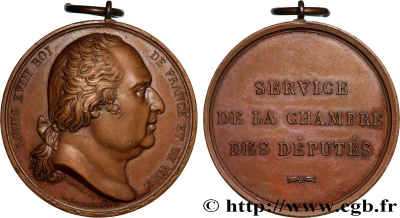 LOUIS XVIII
Type : Médaille, Service de la Chambre des députés 
Date : n.d. 
Met...