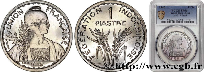 FRENCH INDOCHINA
Type : 1 Piastre ESSAI Fédération Indochinoise 
Date : 1946 
Mi...