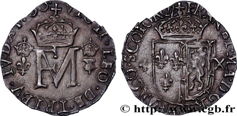 SCOTLAND - FRANCIS II AND MARY STUART
Type : Demi-teston 
Date : 1560 
Mint name...