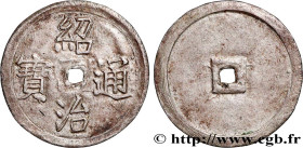 ANNAM - THIEU TRI
Type : 1/2 Tien 
Date : (1841-1847) 
Date : n.d. 
Metal : silver 
Diameter : 22  mm
Orientation dies : 12  h.
Weight : 1,90  g.
Edge...