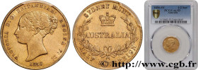 AUSTRALIA - VICTORIA
Type : Demi-souverain  
Date : 1856 
Mint name / Town : Sydney 
Quantity minted : 478000 
Metal : gold 
Millesimal fineness : 917...
