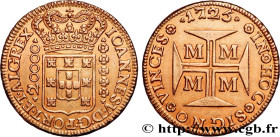BRAZIL - JOHN V
Type : 20000 Reis 
Date : 1725 
Mint name / Town : Minas Gerais 
Quantity minted : - 
Metal : gold 
Millesimal fineness : 917  ‰
Diame...