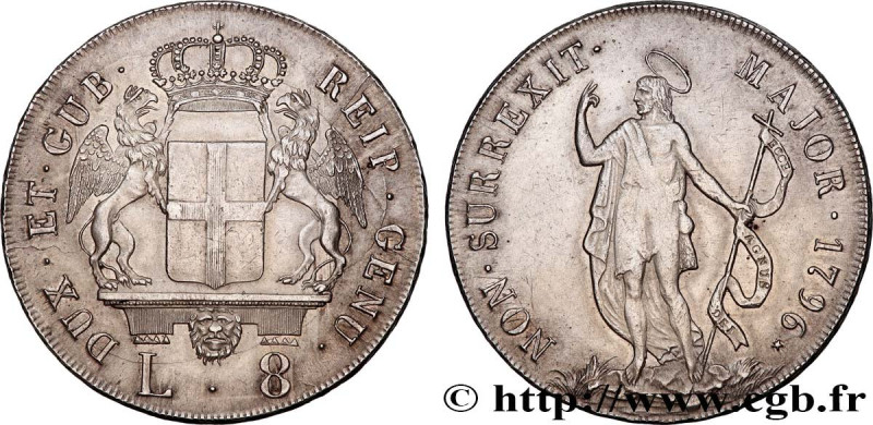 ITALY - REPUBLIC OF GENOA
Type : 8 Lire 
Date : An II 
Mint name / Town : Gênes ...