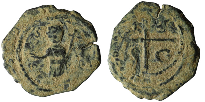 CRUSADERS. Principality of Antioch. Tancred, regent (AD 1101-1112)
AE Follis (24...