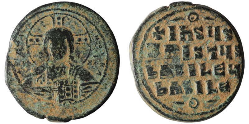 Anonymous Follis. Time of Basil II with Constantine VIII (976-1025.AD). Constant...