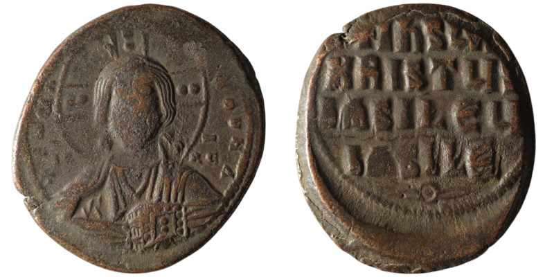 Anonymous Follis. Time of Basil II with Constantine VIII (976-1025.AD). Constant...