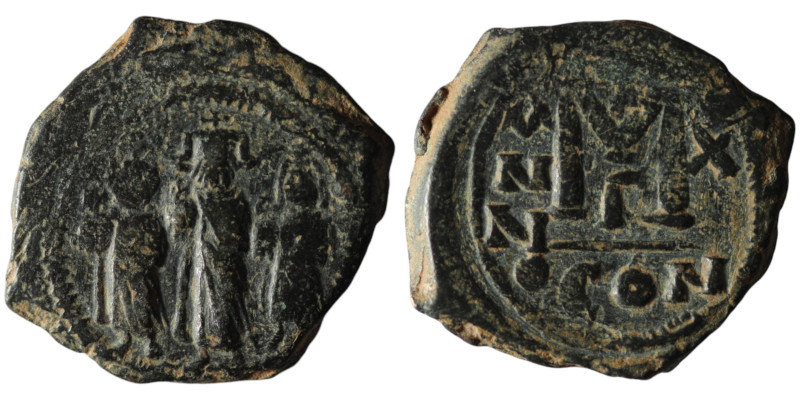 Heraclius, Heraclius Constantine and Martina (AD 610-641). Constantinople
AE Fol...