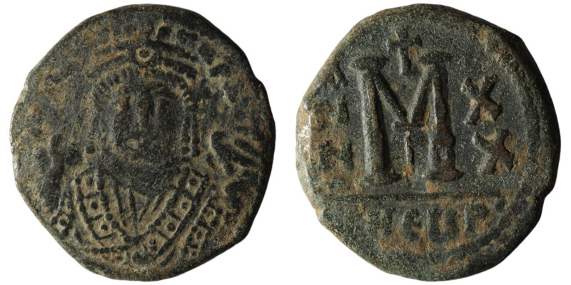 Maurice Tiberius (AD 582-602). Theoupolis (Antioch). dated RY 20 = 601/2
AE Foll...