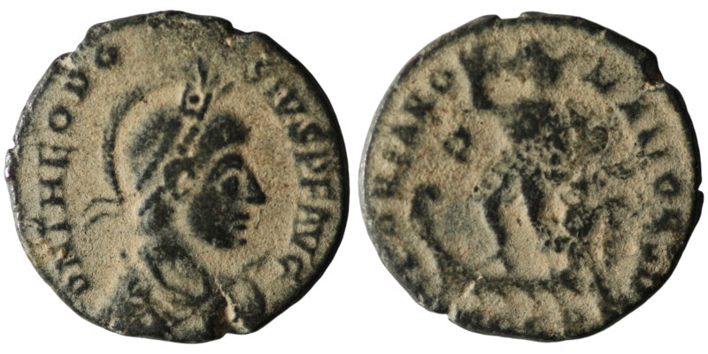 Theodosius I (AD 379-395)
AE Follis (23mm, 4,38g)

Artificial sandpatina