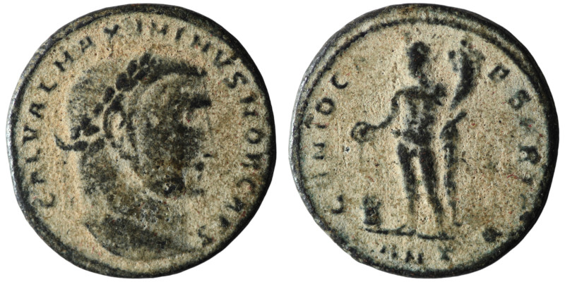 Maximinus II, as Caesar (AD 309-313). Heraclea.
AE Follis (24mm, 6,13g)

Artific...