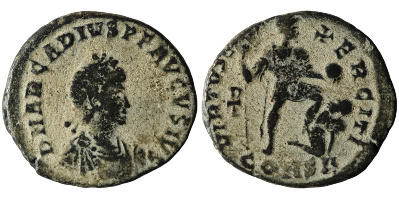 Arcadius (AD 383-408). Constantinople
AE Follis (23mm, 4,51g)

Artificial sandpa...