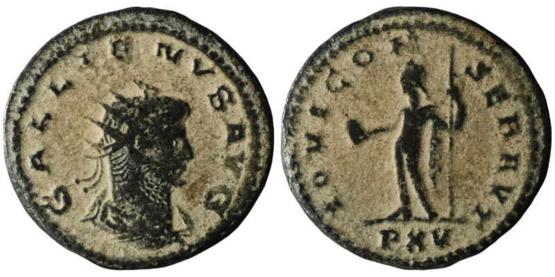 Gallienus (AD 253-268). Antioch
AE Antoninianus (21mm, 3,69g)

Artificial sandpa...