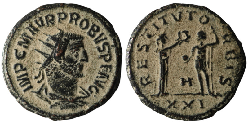 Probus (AD 276-282). Antioch
AE Antoninianus (21mm, 3,87g)

Artificial sandpatin...