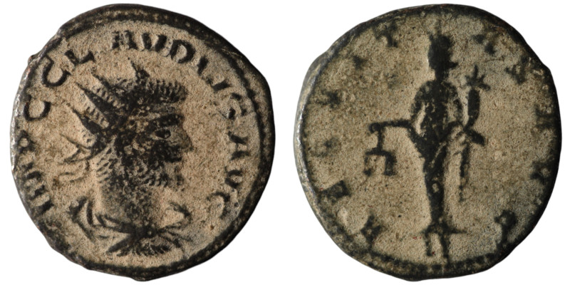 Claudius II Gothicus (AD 268-270). Antioch
AE Antoninianus (19mm, 3,88g)

Artifi...