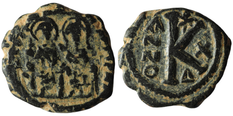 Justin II, with Sophia (AD 565-578). Theoupolis (Antioch). dated RY 10 = 574/5
A...