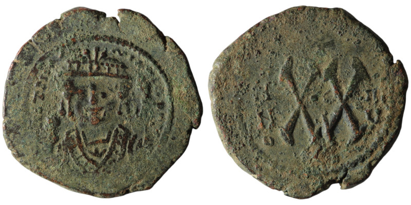 Maurice Tiberius (AD 582-602). Theoupolis (Antioch
AE Half Follis (25mm, 6,75g)