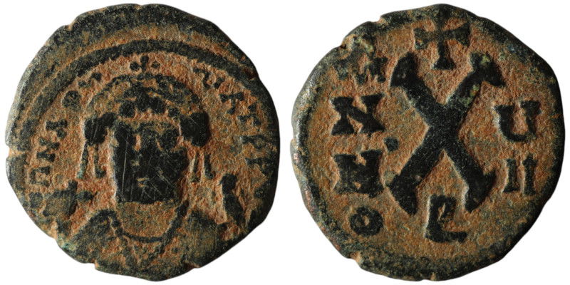 Maurice Tiberius (AD 582-602). Theoupolis (Antioch). dated RY 6 = 587/8
AE Decan...