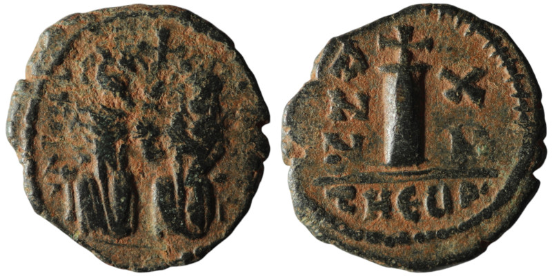 Justin II, with Sophia (AD 565-578). Theoupolis (Antioch). dated RY 12 = 576/7
A...