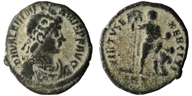 Valentinian II (AD 375-392)
AE Follis (24mm, 4,64g)

Artificial sandpatina