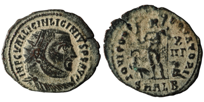 Licinius I (AD 308-324). Alexandria
AE Follis (24mm, 2,41g)

Artificial sandpati...