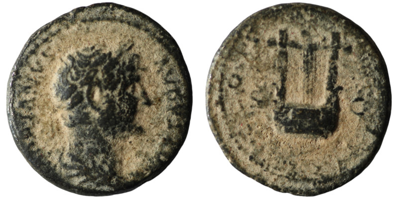 Hadrian (AD 117-138). Rome mint, for circulation in Syria
AE Semis (19mm, 3,44g)...