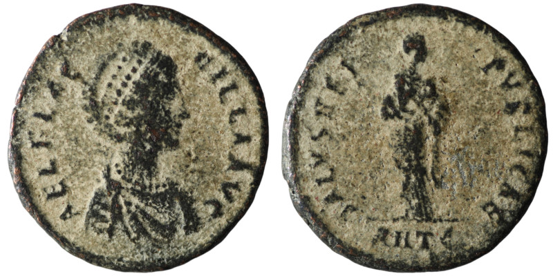 Aelia Flaccilla, Augusta (AD 379-386/8). Antioch
AE Follis (24mm, 4,64g)

Artifi...