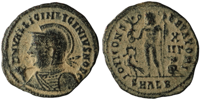 Licinius II, as Caesar (AD 317-324). Heraclea
AE Follis (20mm, 2,41g)

Artificia...