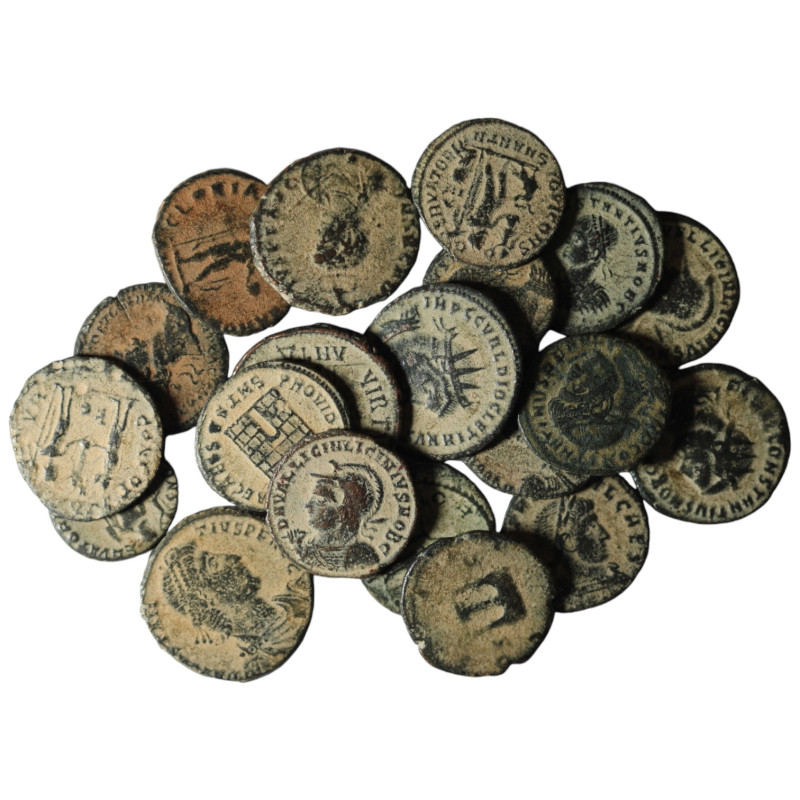 20 pieces Roman Imperial coins. artificial sandpatina / SOLD AS SEEN, NO RETURN!