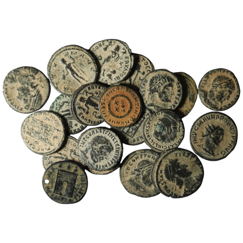 20 pieces Roman Imperial coins. artificial sandpatina / SOLD AS SEEN, NO RETURN!