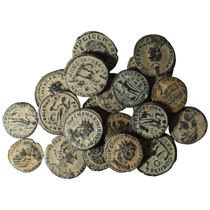 20 pieces Roman Imperial coins. artificial sandpatina / SOLD AS SEEN, NO RETURN!