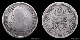 Santiago. Carlos IV. 1 Real 1799 DA. KM58