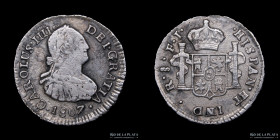 Santiago. Carlos IV. 1/2 Real 1807 FJ. KM57